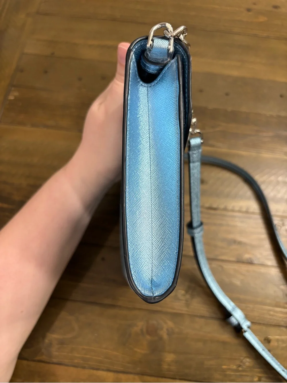 Kate Spade Glitter Flap Crossbody in Sparkling Blue